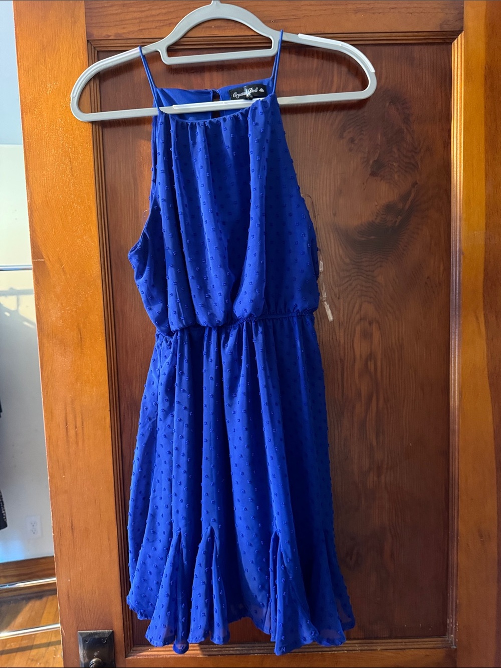 Crystal Doll Cobalt Blue Halter Dress for Girls